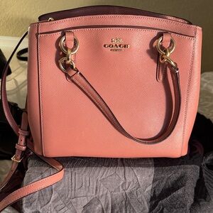Coach Pink Leather Shoulder Bag